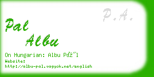 pal albu business card